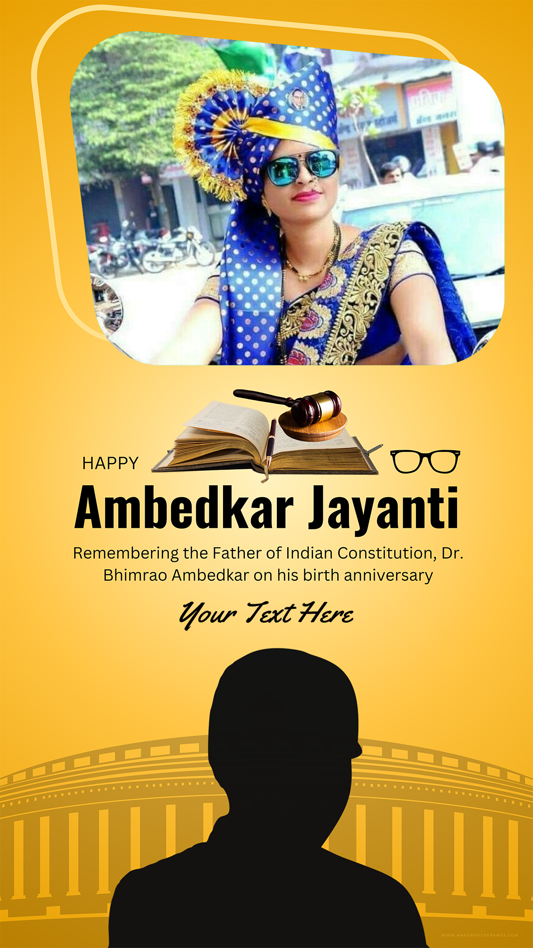 Ambedkar Jayanti 2025 WhatsApp Story With Name And Photo