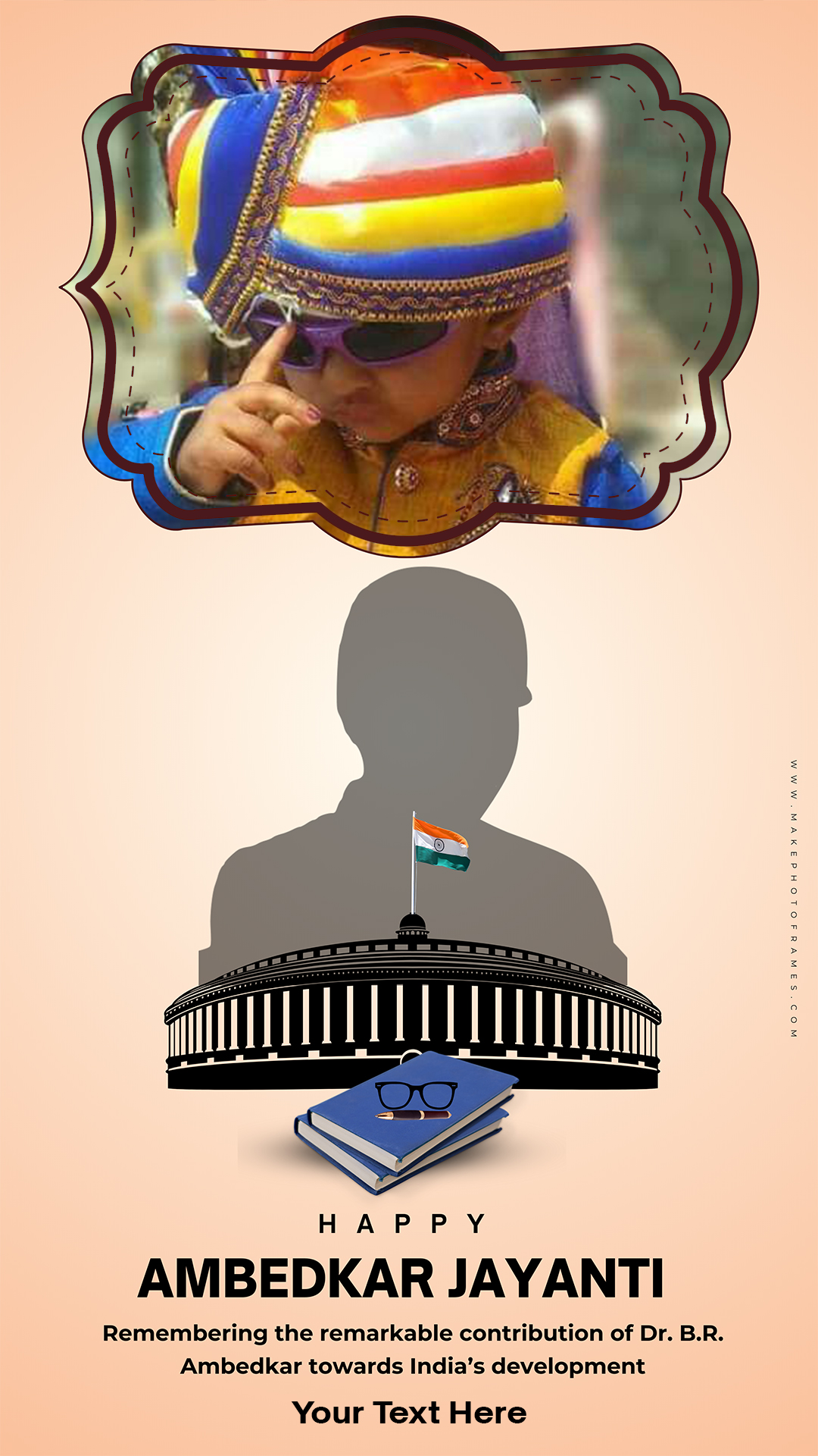Ambedkar Jayanti 2025 DP Photo Frame With Name