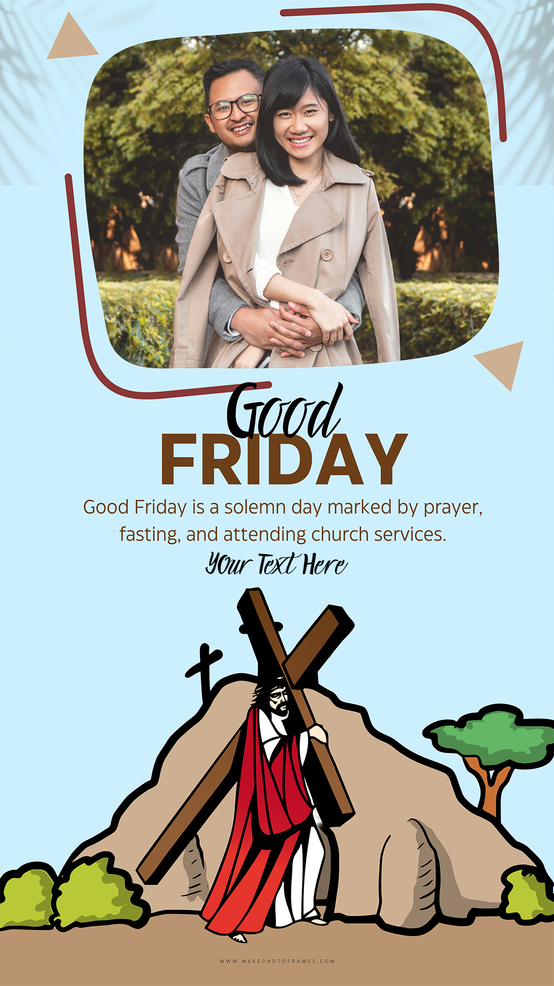 Create Good Friday DP Frame With Name