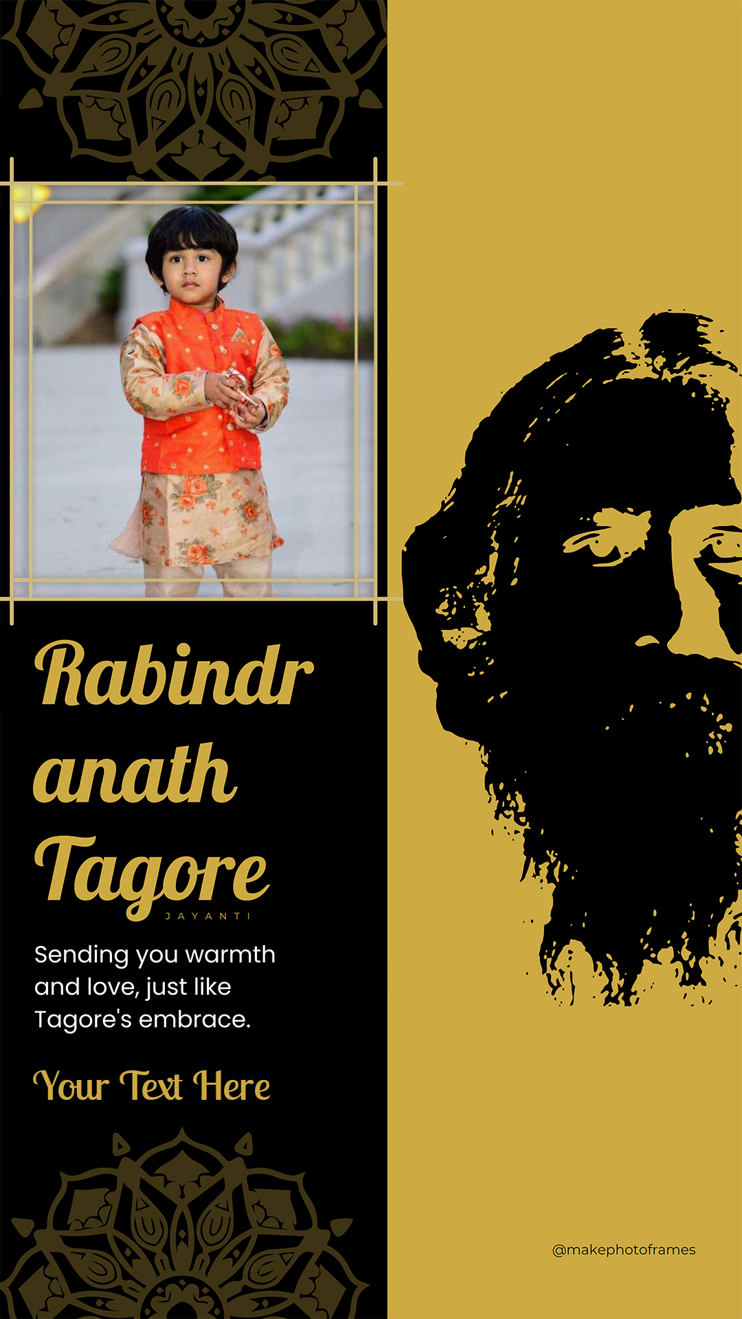 Rabindranath Tagore Birthday Photo Frame With Name