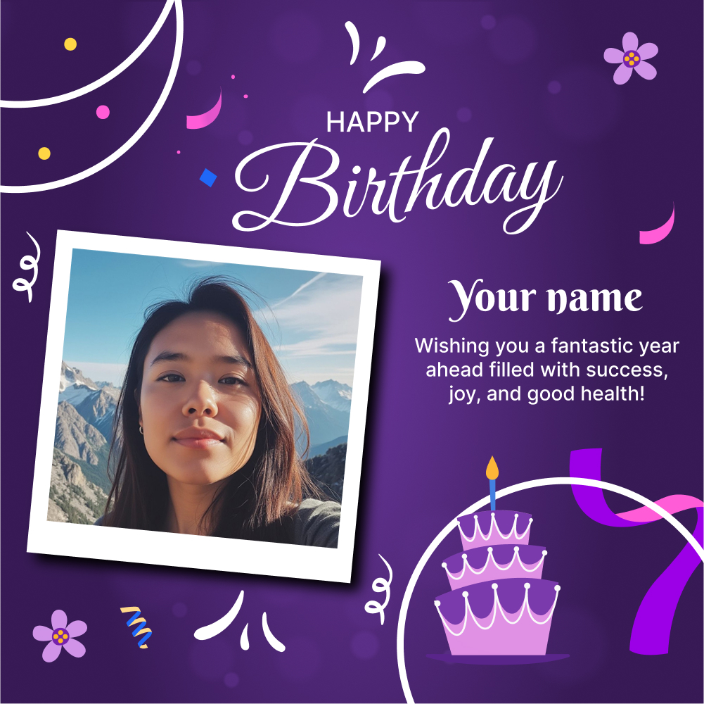 14th Birthday Cake Topper With Name And Photo Edit