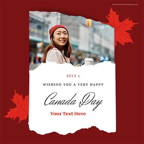 Happy Canada Day WhatsApp Status Frame With Photo Upload