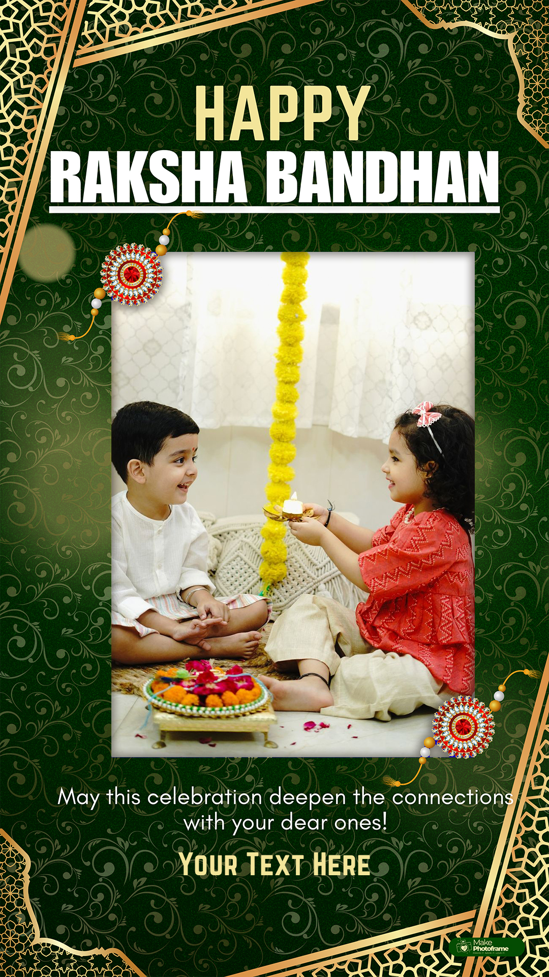 Raksha Bandhan Wishes Template With Name And Photo Upload