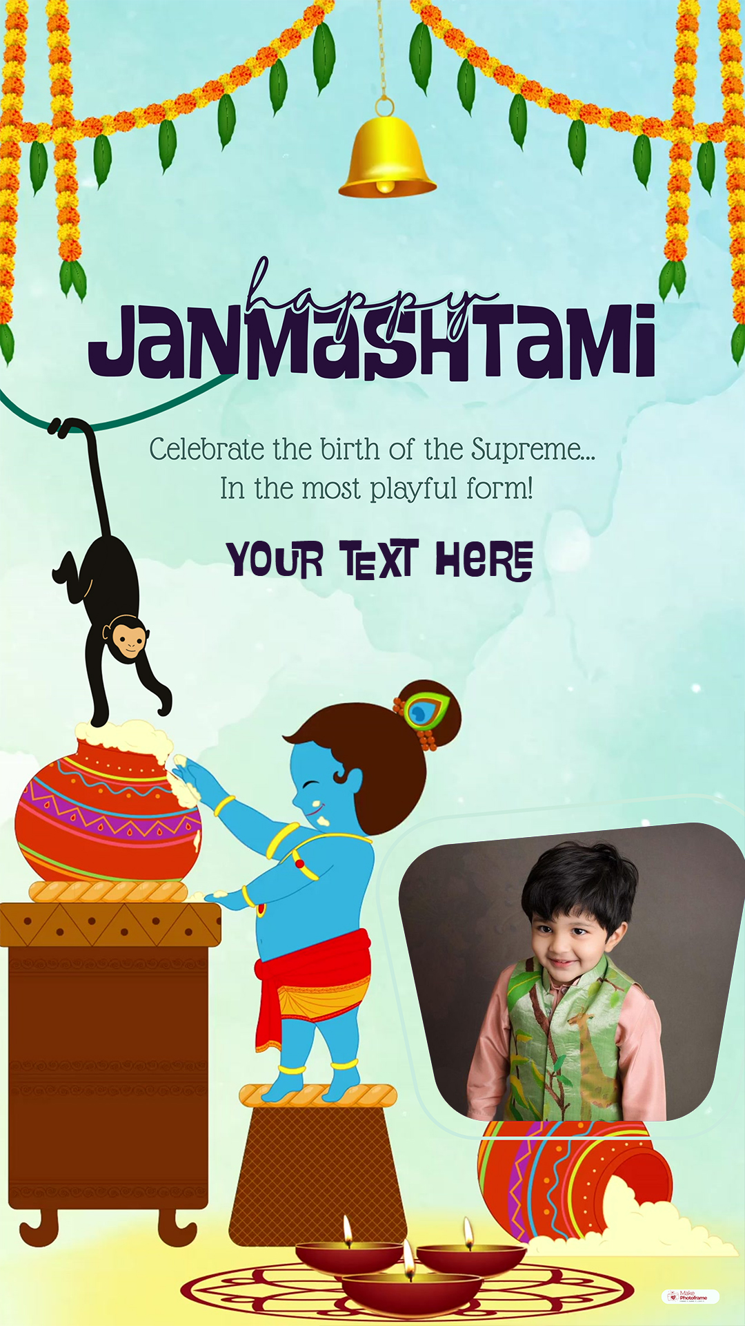 Krishna Janmashtami 2025 Photo Frame Maker With Name And Picture