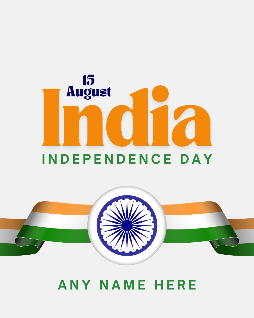 15 August Independence Day Profile Frame With Tricolor And Name