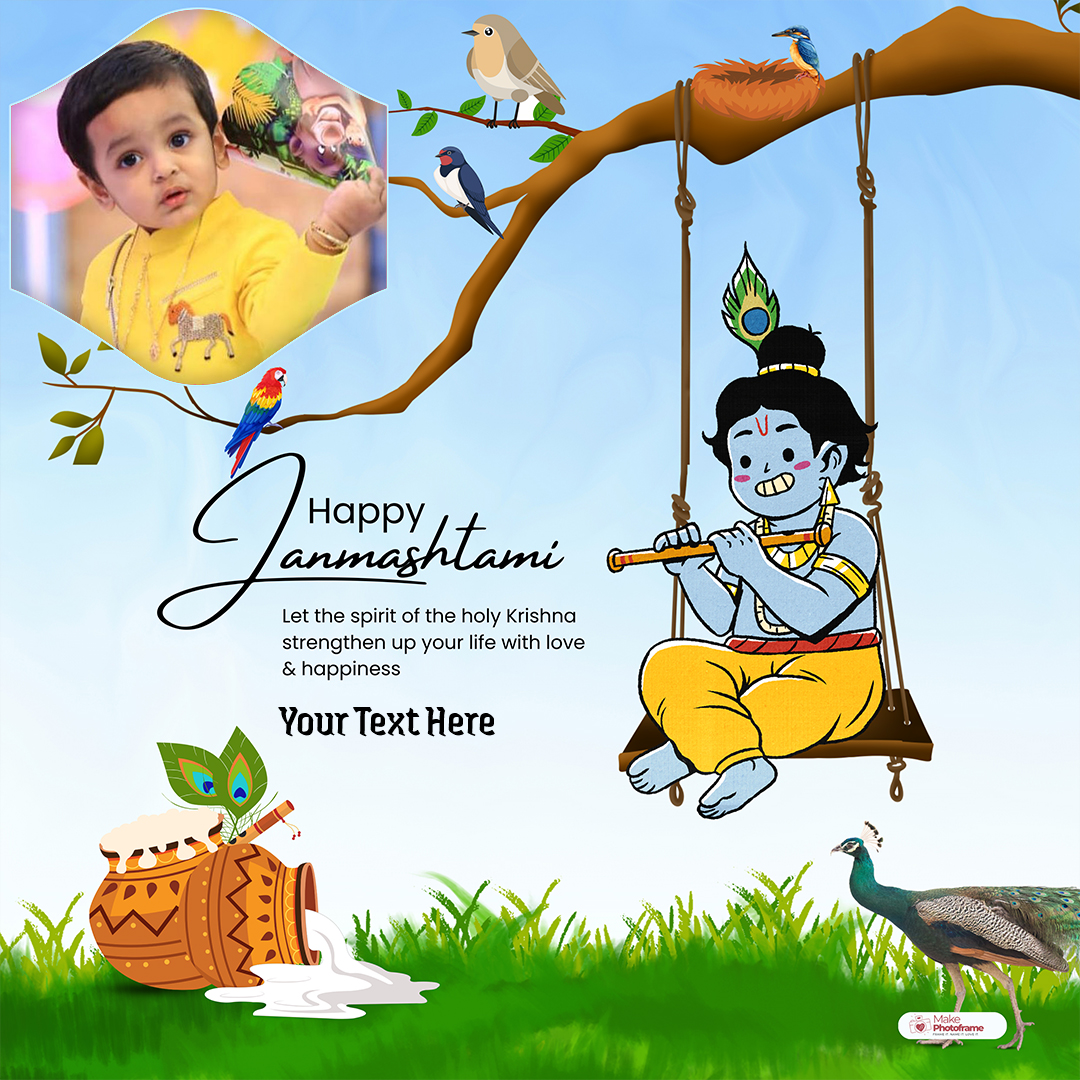 Krishna Janmashtami Photo Frame Maker For WhatsApp Status & Stories