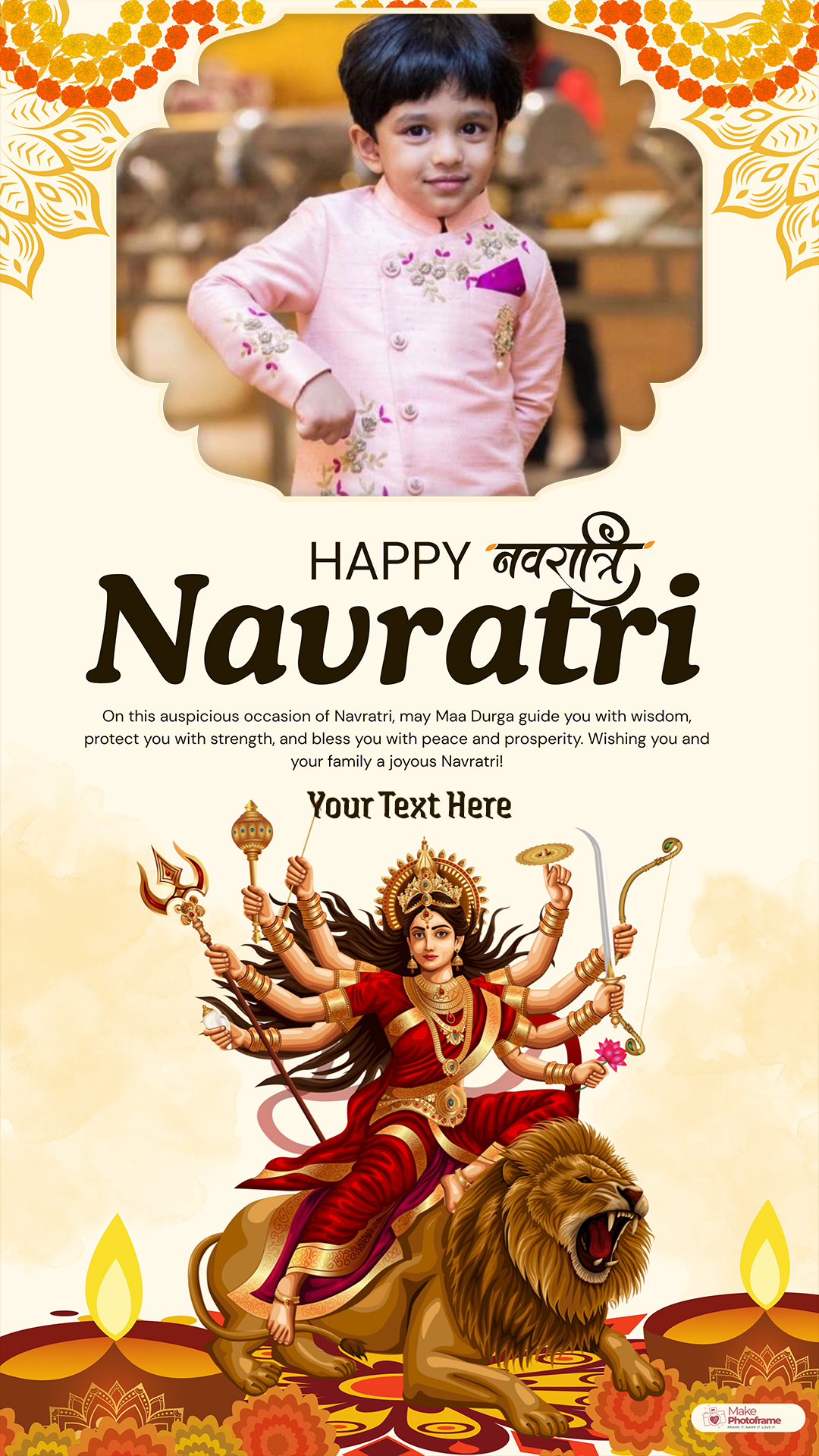 Navratri Festival 2025 Photo Frame Maker With Name