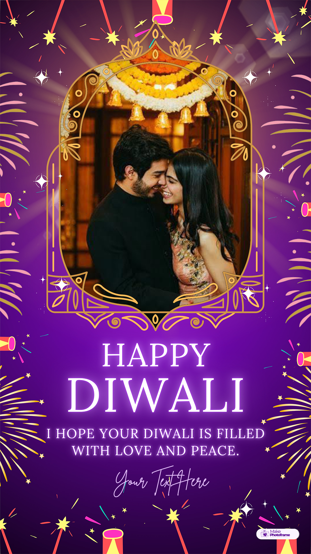 Happy Diwali 2025 Name And Photo Frame Maker Online