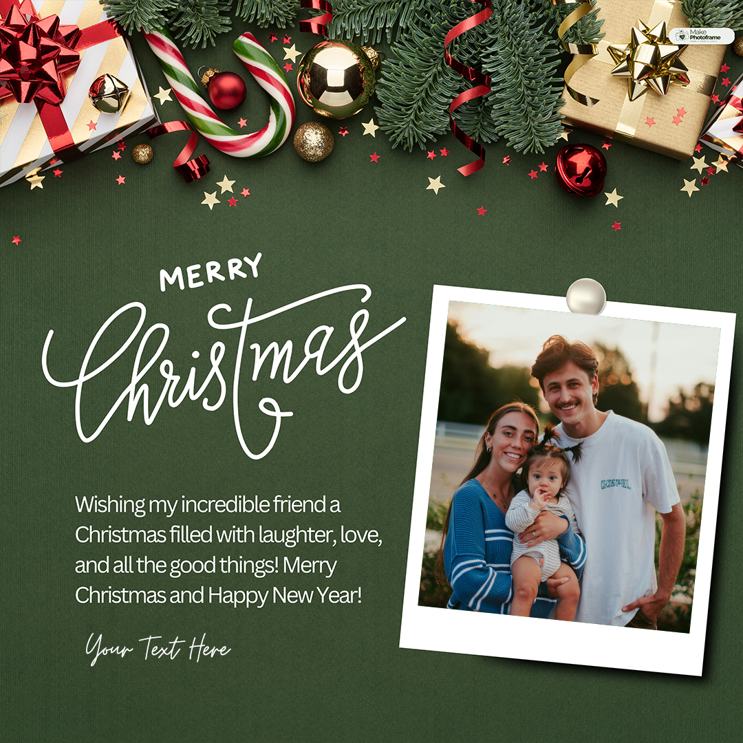 Free Merry Christmas 2025 Photo Frame Generator With Name Insert