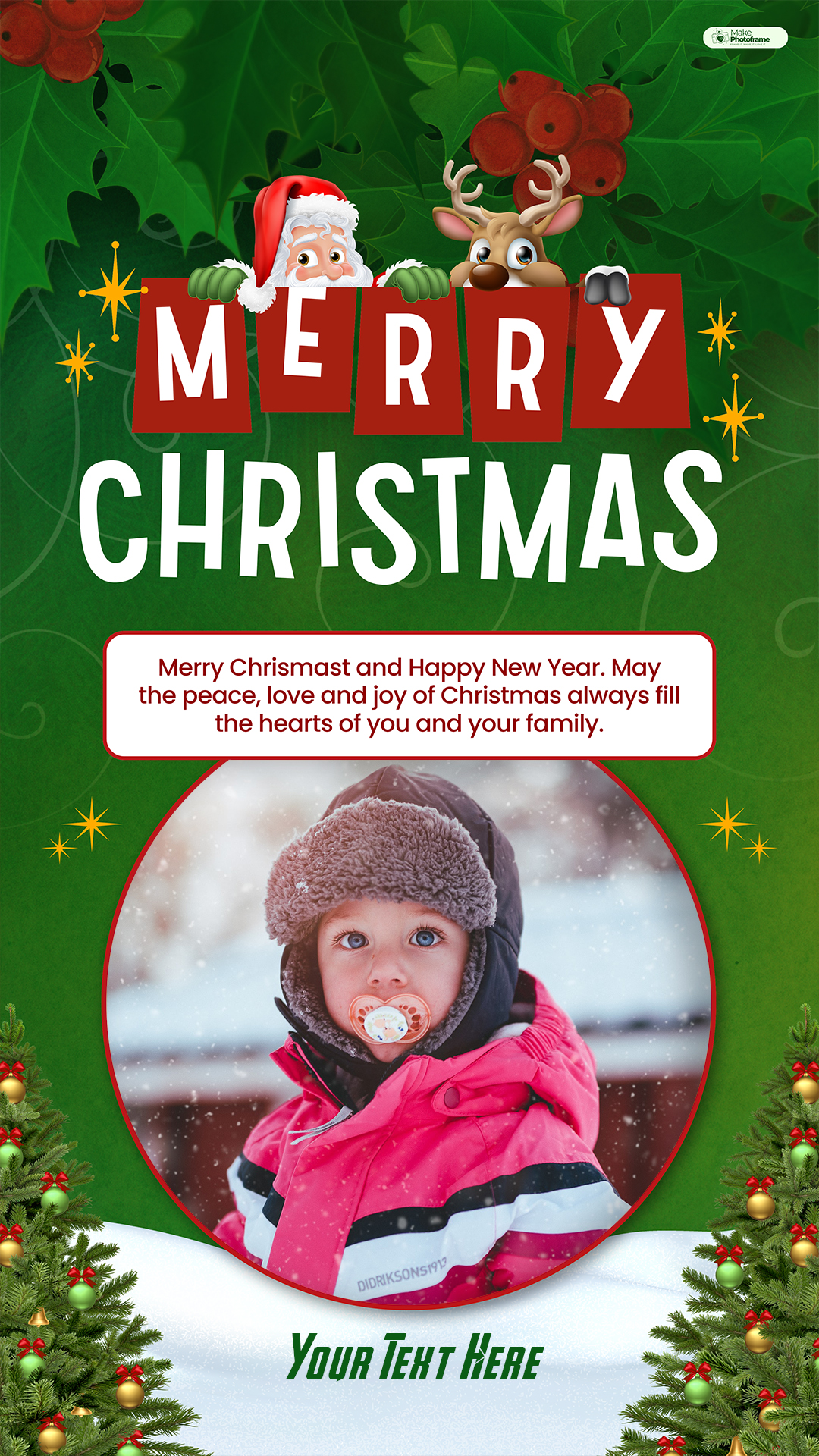 Create Merry Christmas 2025 Card Add Photo With Name