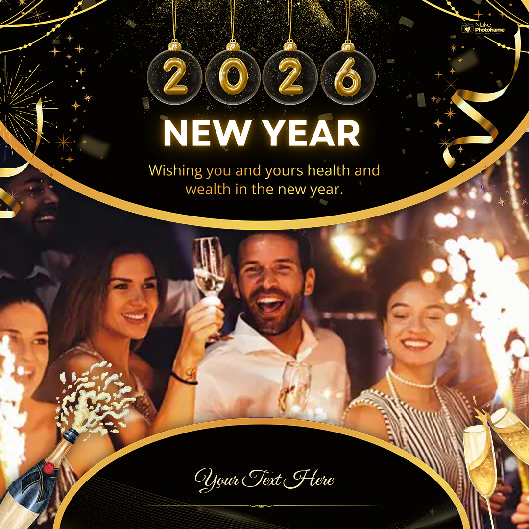 2026 Happy New Year Greeting Card Photo With Name