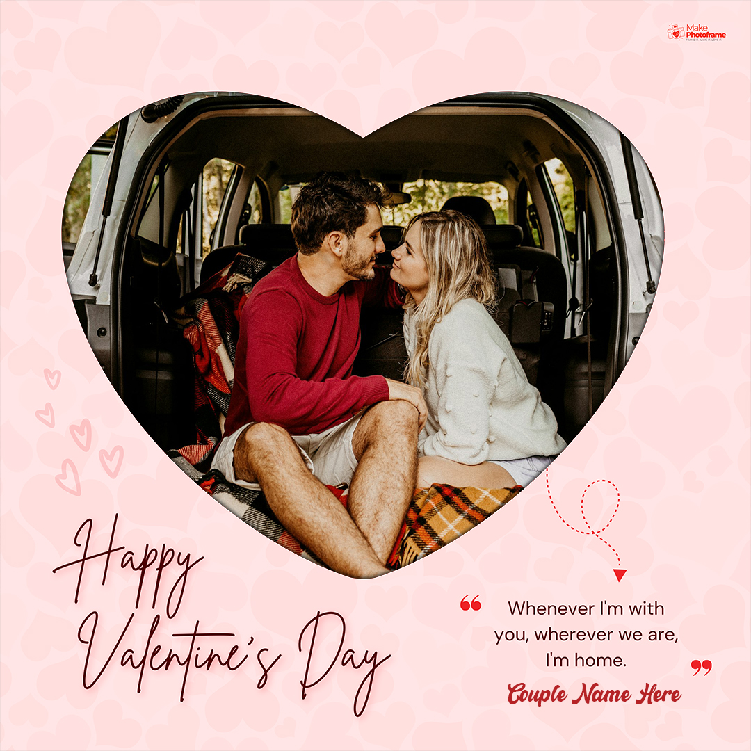 Personalized Valentine Couple Quotes Photo Frame With Name