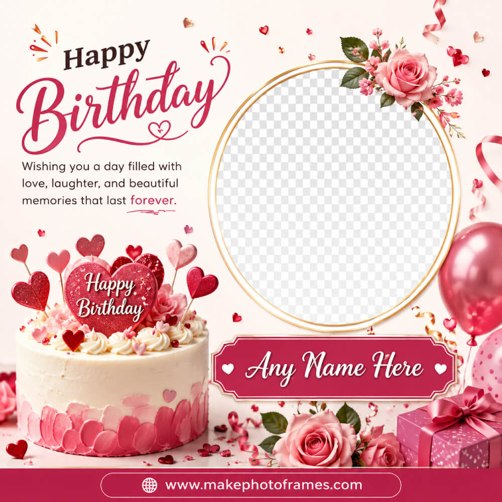 AI Love Birthday Photo Frame With Name
