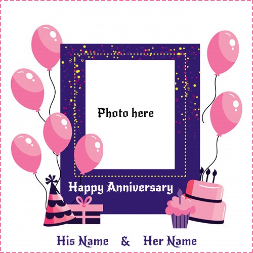 Anniversary Cake Image With Photo And Name