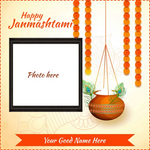 2025 Dahi Handi Krishna Janmashtami Photo With Name