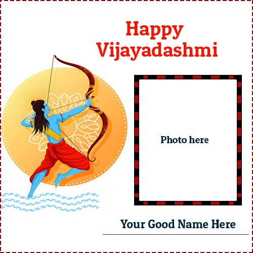Vijayadashami 2025 Wishes Photo Frame With Name