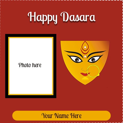 Dasara 2025 Wishes Photo Frame With Name