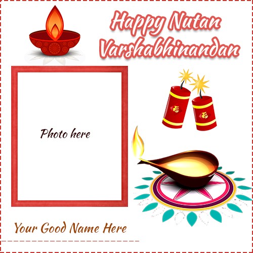 Bestu Varas Gujarati New Year 2025 Photo Frame With Name