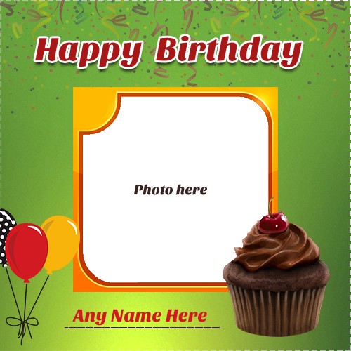 Write Your Own Name On Cupcake Photo Frame