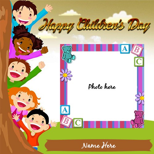 Happy Childrens Day 2025 Photos With Own Name