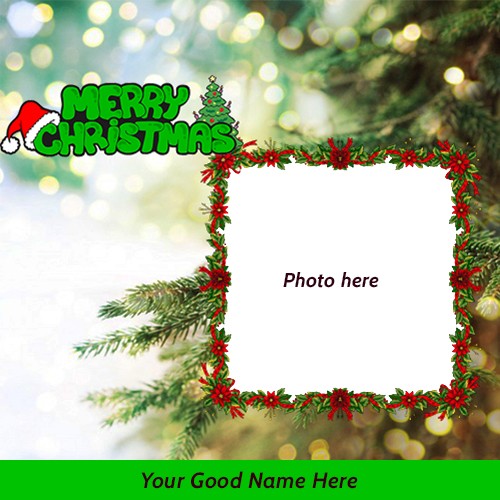 Merry Christmas Photo Frame 2025 With Own Name
