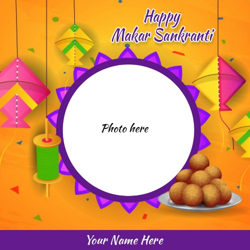 Happy Uttarayan 2025 Card Photo With Name