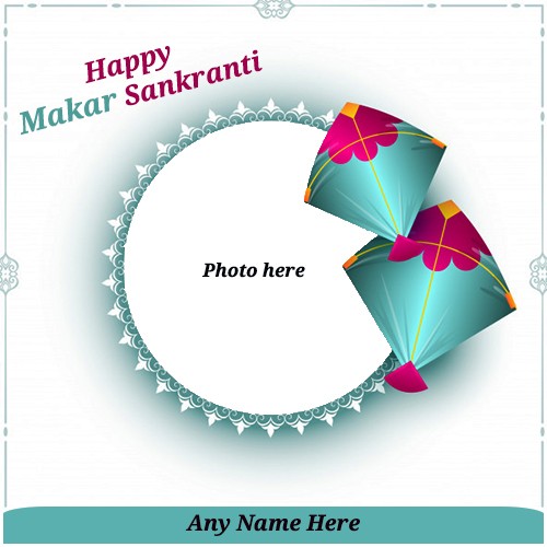 Write Name On Happy Uttarayan 2025 Photo Frame