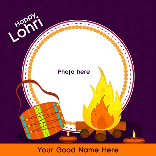 Happy Lohri 2025 Photo With Name