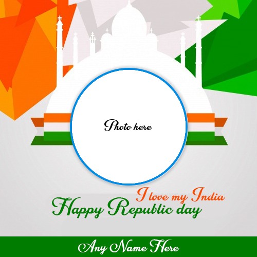 Write Name On I Love My India Republic Day 2025 Photo