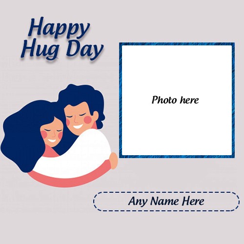 Hug Day 2025 With Name And Photo Edit for Whatsapp DP