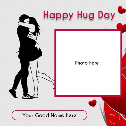 Hug Day 2025 Photo Frame Images With Name