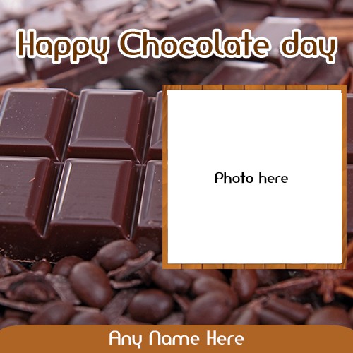 Happy Chocolate Day 2025 Photo Card With Name