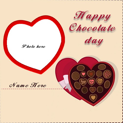 Happy Chocolate Day 2025 Photo Frame With Name
