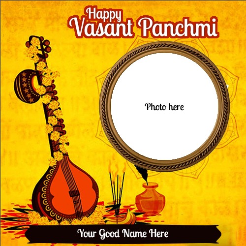 Happy Basant Panchami 2025 Pictures Frame With Name Editor