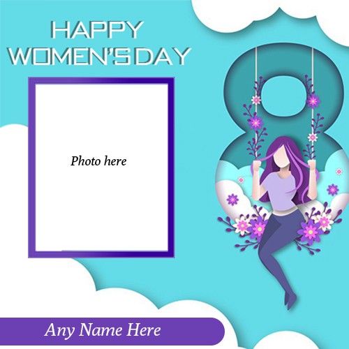 Happy Womens Day 2025 Photo Frame With Name