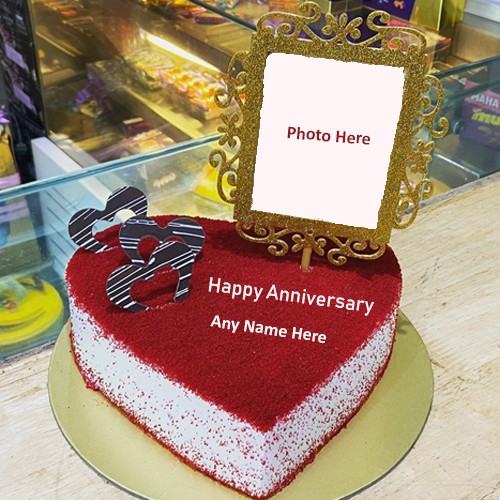 Write Name On Love Anniversary Cake Photo