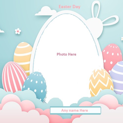 Happy Easter Day 2025 Photos Frame With Name