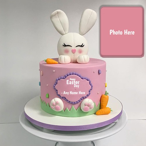 Easter Themed Birthday Cake Photo With Name