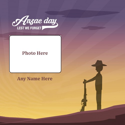 Anzac Day 2025 Photo Frame With Name
