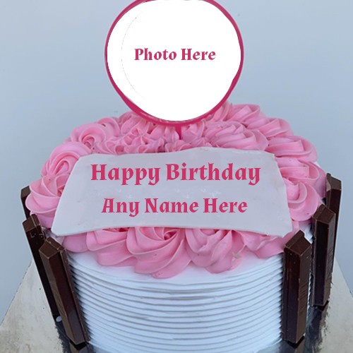 Photo Frame Birthday Cake With Name