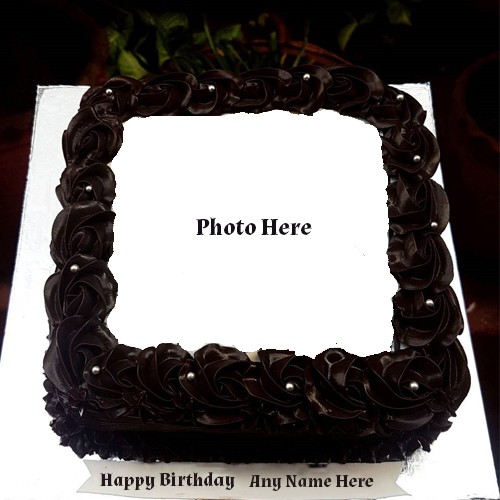 Write Name On Birthday Cake With Photo Frame