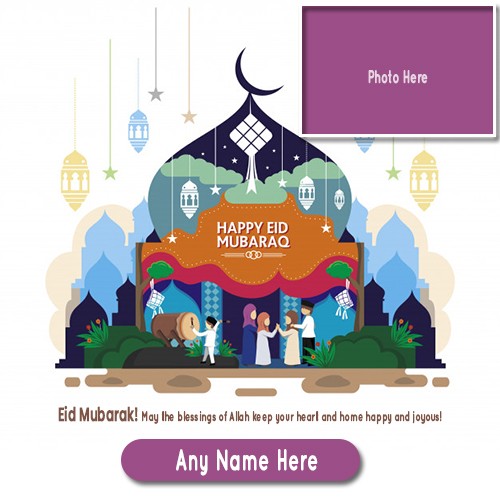 Happy Eid Mubarak 2025 Card Photo With Name Edit