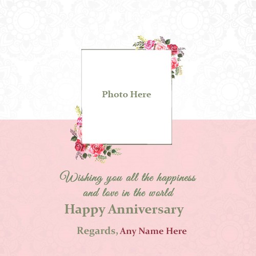 Anniversary Card With Name And Photo