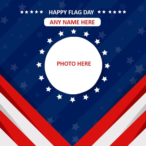 Happy Flag Day 2025 Wishes Photo Frame With Name