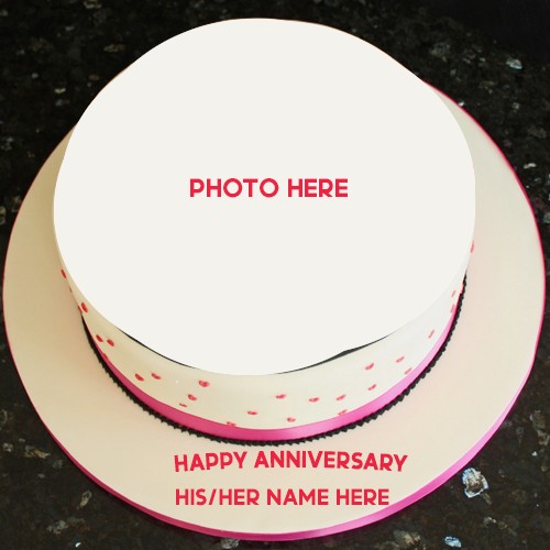 Add Photo And Name To Anniversary Cake Image