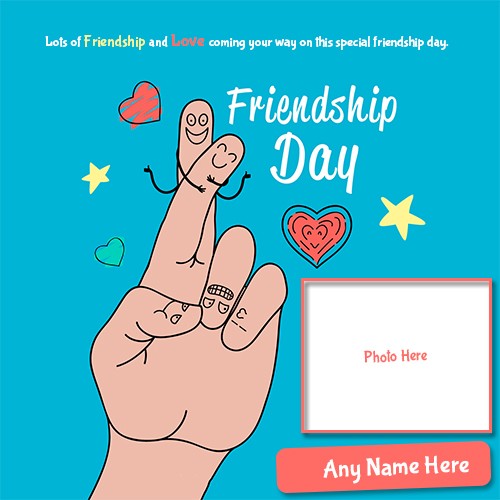 Happy Friendship Day 2025 Wishes cards Photo Frames with name