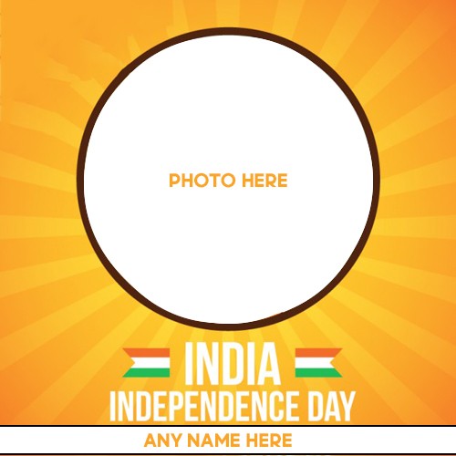 Indian Flag Photo Frame 15 August With Name