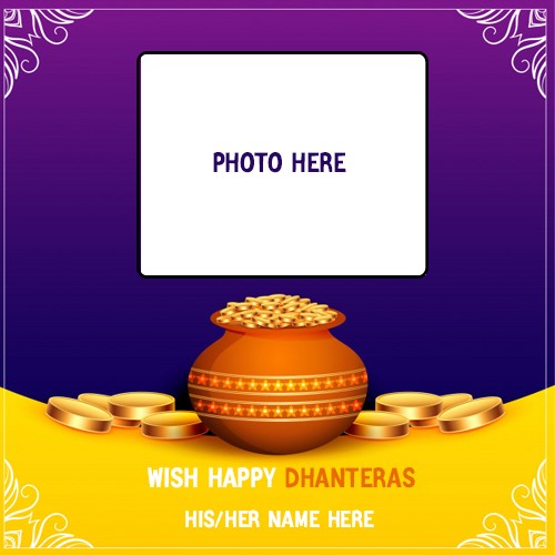 Happy Dhanteras 2025 Photo Frame With Edit Name