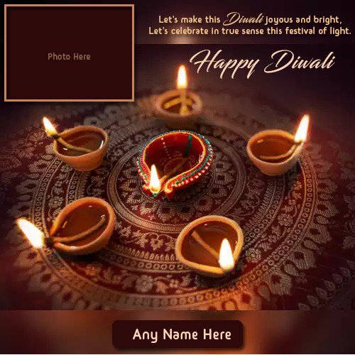 Happy Deepawali/Diwali Greeting Card 2025 Photo With Name