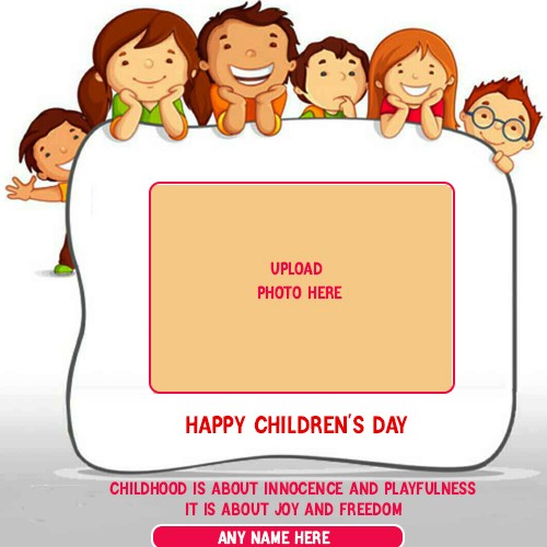 Childrens Day 2023 Card With Photo And Name Generator